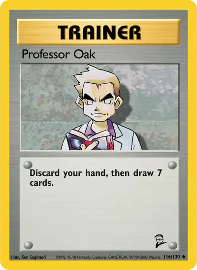 Carte Pokémon Professor Oak 116/130 — Base Set 2