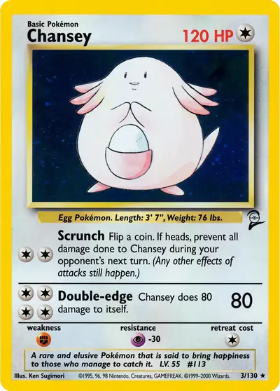 Carte Pokémon Chansey 3/130 — Base Set 2