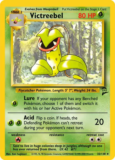 Carte Pokémon Victreebel 32/130 — Base Set 2