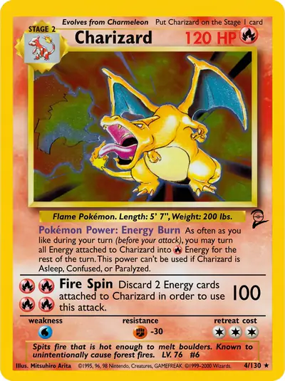 Carte Pokémon Charizard 4/130 — Base Set 2