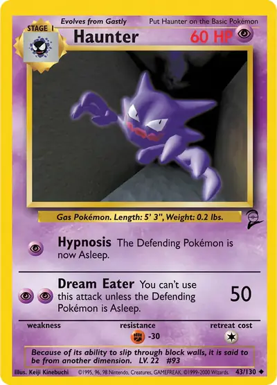 Carte Pokémon Haunter 43/130 — Base Set 2