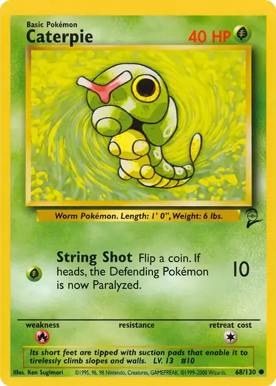 Carte Pokémon Caterpie 68/130 — Base Set 2