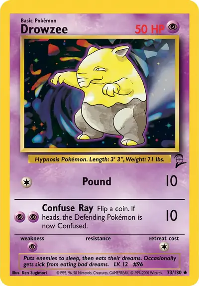 Carte Pokémon Drowzee 73/130 — Base Set 2