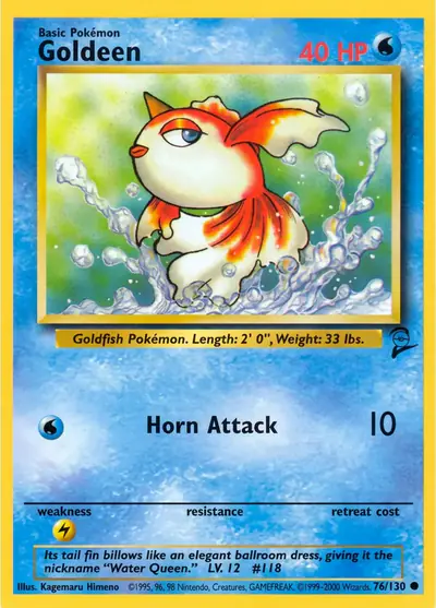 Carte Pokémon Goldeen 76/130 — Base Set 2