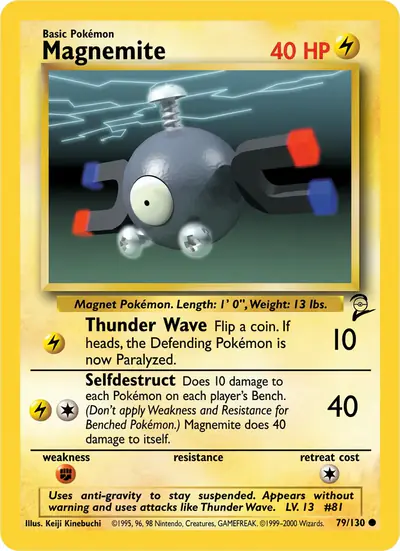 Carte Pokémon Magnemite 79/130 — Base Set 2
