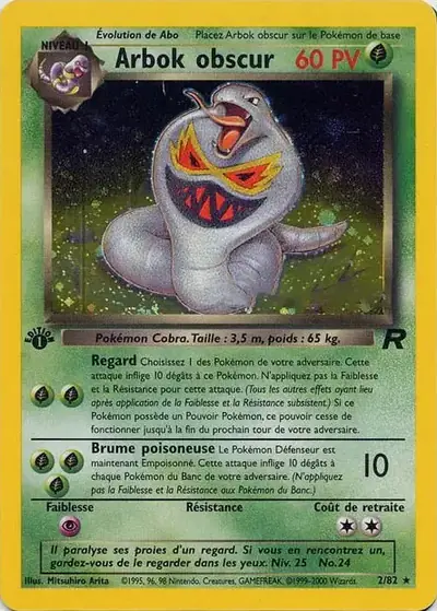 Image de la carte Pokemon Arbok Obscur (Édition 1) 2/82
