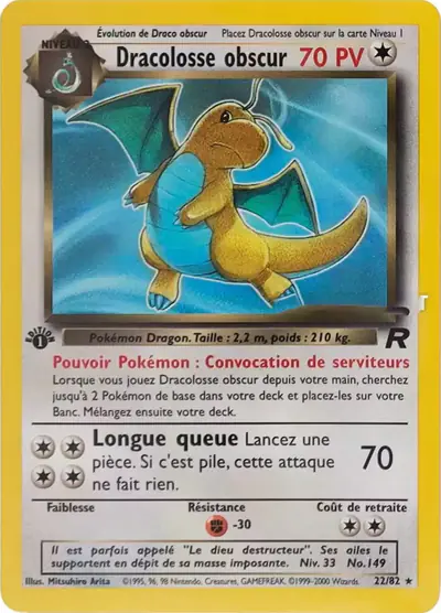 Image de la carte Pokemon Dracolosse Obscur (Édition 1) 22/82