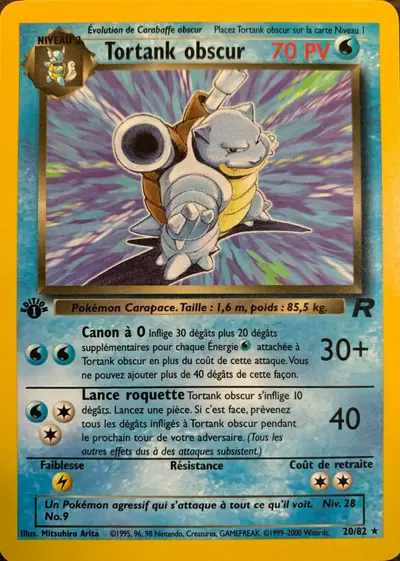 Image de la carte Pokemon Tortank Obscur (Édition 1) 3/82