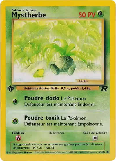 Image de la carte Pokemon Mystherbe (Édition 1) 63/82
