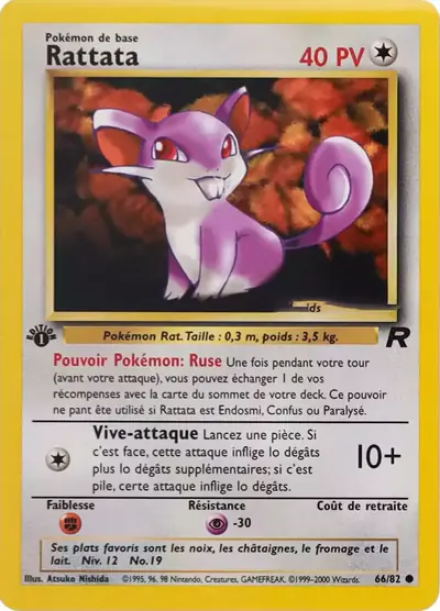 Image de la carte Pokemon Rattata (Édition 1) 66/82