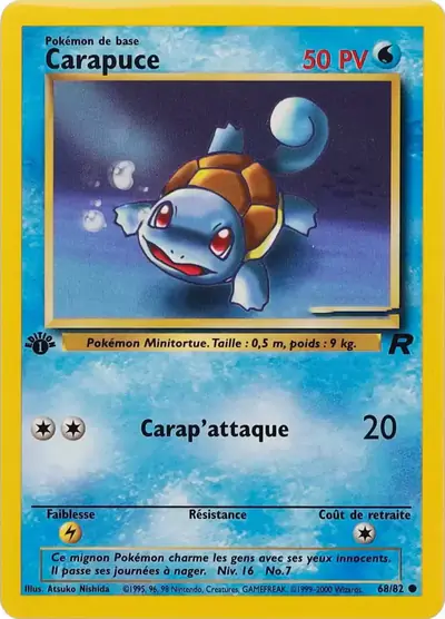 Image de la carte Pokemon Carapuce (Édition 1) 68/82