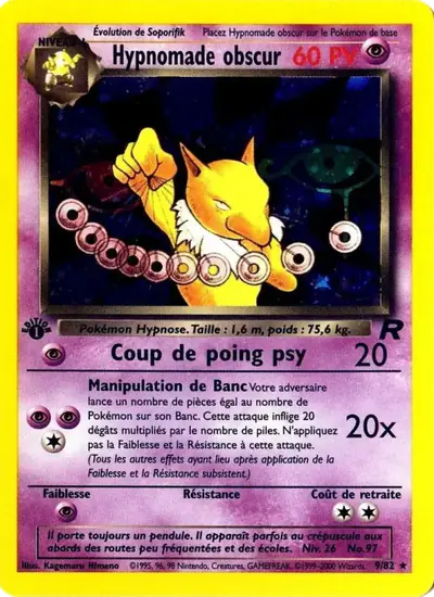 Image de la carte Pokemon Hypnomade Obscur (Édition 1) 9/82