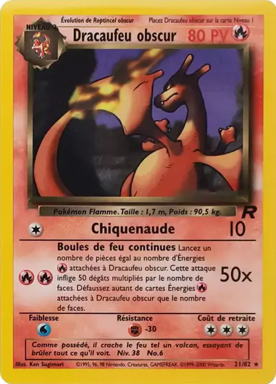 Image de la carte Pokemon Dracaufeu Obscur 21/82