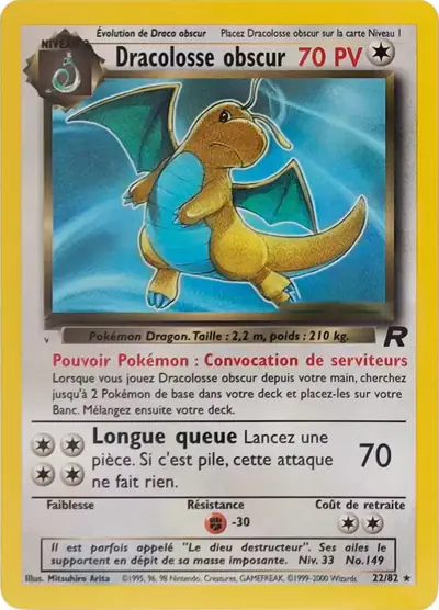 Image de la carte Pokemon Dracolosse Obscur 22/82