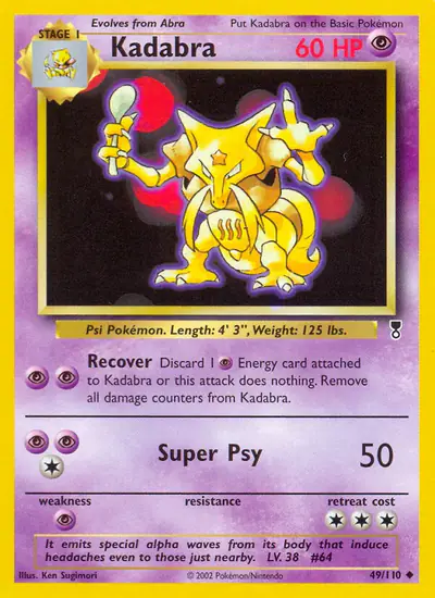 Image de la carte Pokemon Kadabra 49/110