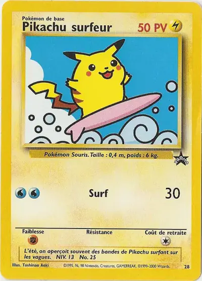 Image de la carte Pokemon Pikachu surfeur 28/53