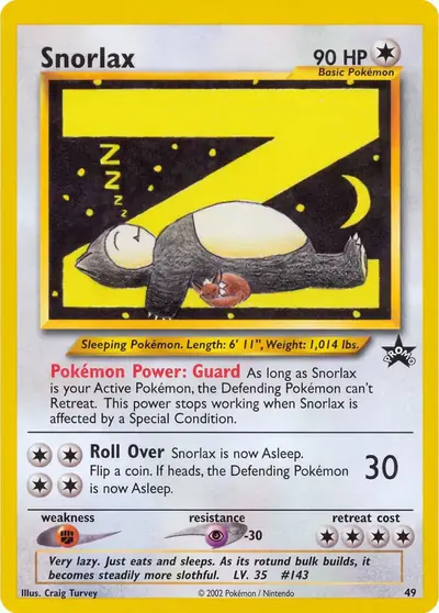 Carte Pokémon Snorlax 49/53 — Wizards Black Star Promos