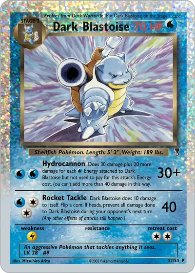 Carte Pokémon Dark Blastoise S2/4 — Box Topper (Legendary Collection)
