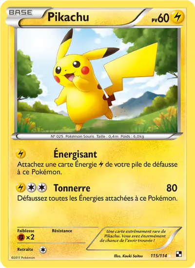 Image de la carte Pokemon Pikachu 115/114