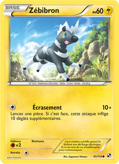 Image de la carte Pokemon Zébibron 41/114