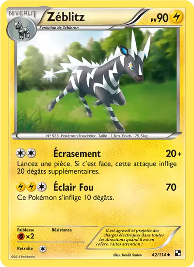 Image de la carte Pokemon Zéblitz 42/114