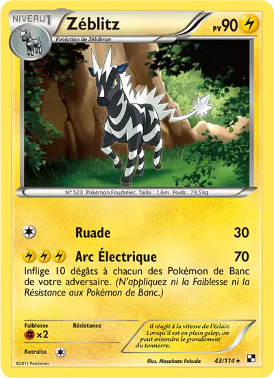 Image de la carte Pokemon Zéblitz 43/114