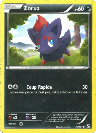 Image de la carte Pokemon Zorua 70/114