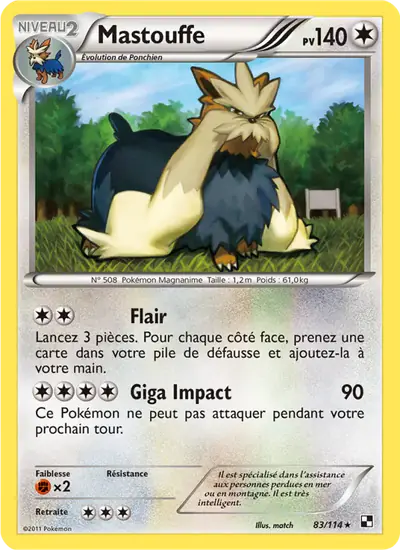 Image de la carte Pokemon Mastouffe 83/114