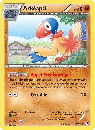 Image de la carte Pokemon Arkéapti 53/101