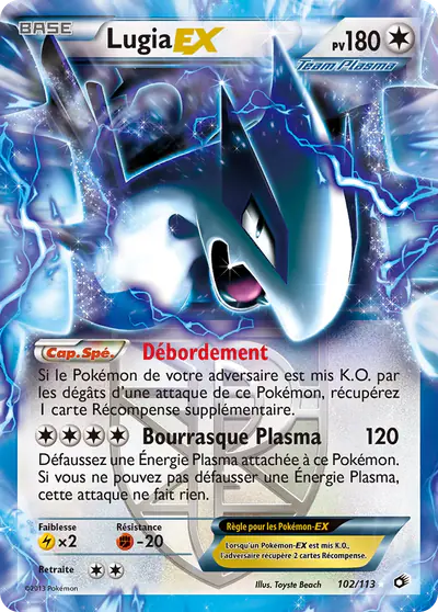 Image de la carte Pokemon Lugia EX 102/113