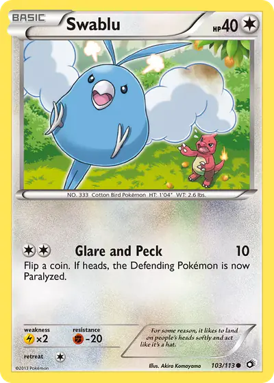 Image de la carte Pokemon Swablu 103/113