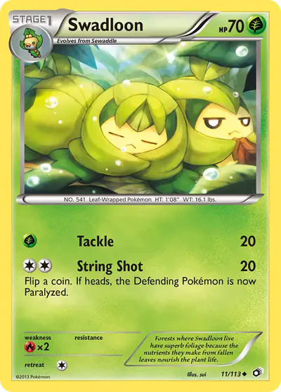 Image de la carte Pokemon Swadloon 11/113