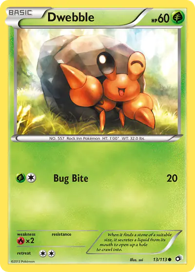 Image de la carte Pokemon Dwebble 13/113