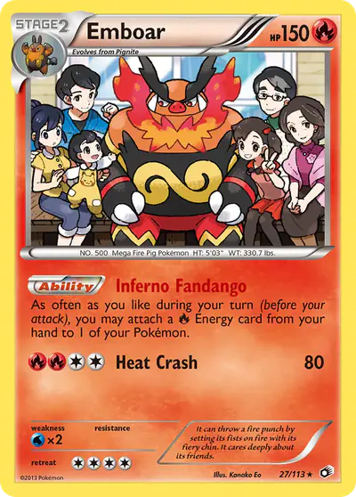 Image de la carte Pokemon Emboar 27/113