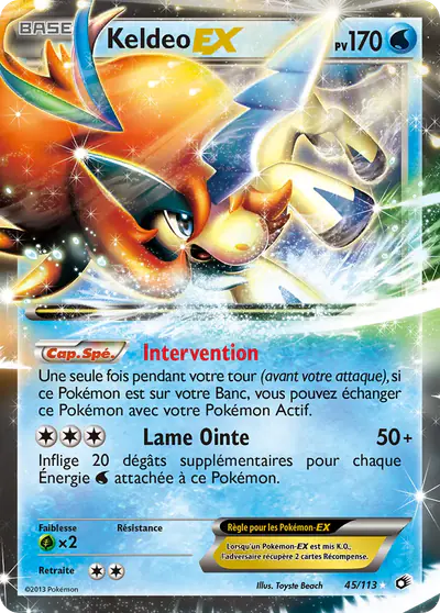 Image de la carte Pokemon Keldeo EX 45/113