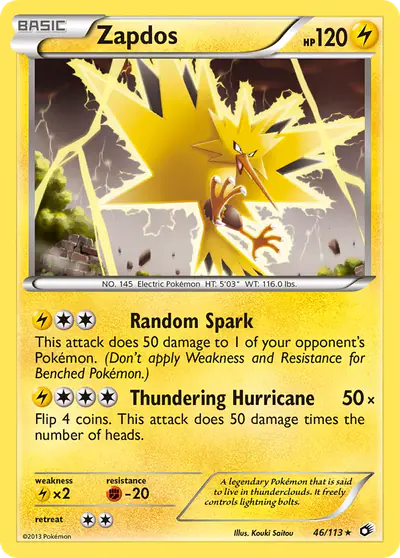 Image de la carte Pokemon Zapdos 46/113