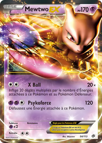 Image de la carte Pokemon Mewtwo EX 54/113