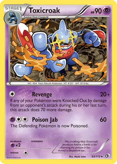 Image de la carte Pokemon Toxicroak 63/113