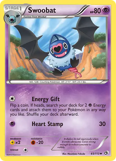 Image de la carte Pokemon Swoobat 65/113