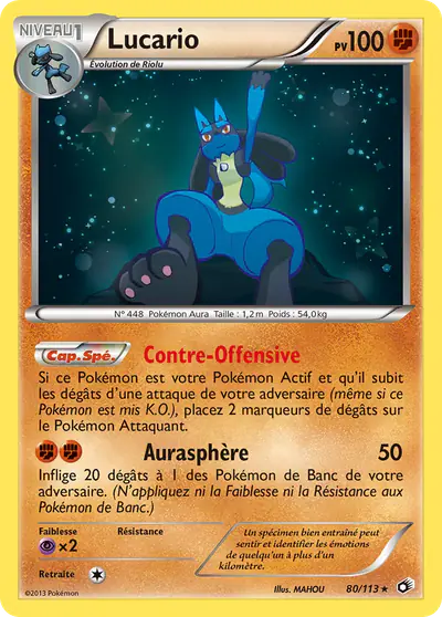 Image de la carte Pokemon Lucario 80/113