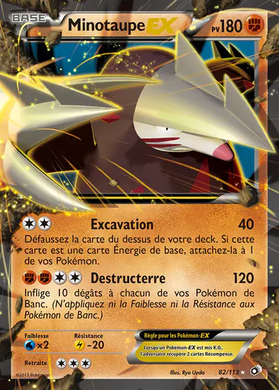 Carte Pokémon Minotaupe EX 82/113 — Legendary Treasures
