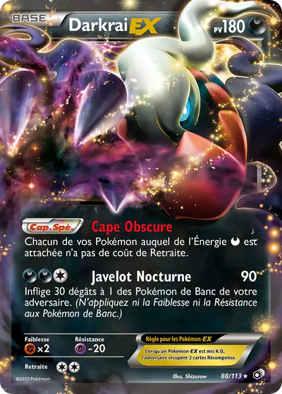 Image de la carte Pokemon Darkrai EX 88/113