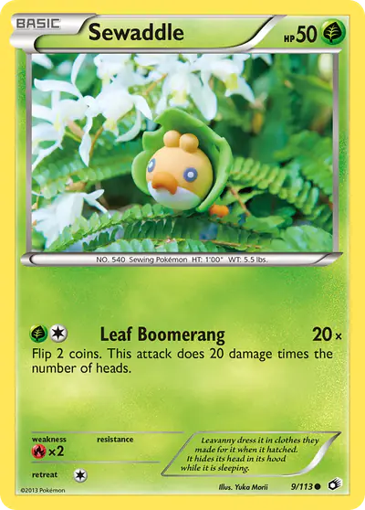 Image de la carte Pokemon Sewaddle 9/113