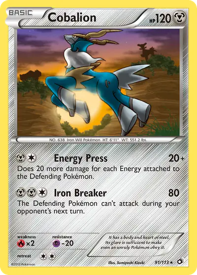 Image de la carte Pokemon Cobalion 91/113