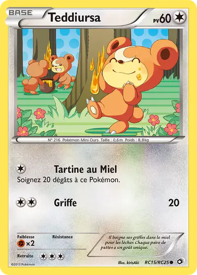 Image de la carte Pokemon Teddiursa RC15/113