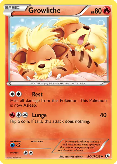 Image de la carte Pokemon Growlithe RC4/113