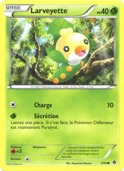 Image de la carte Pokemon Larveyette 3/98