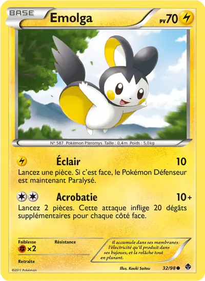 Image de la carte Pokemon Emolga 32/98