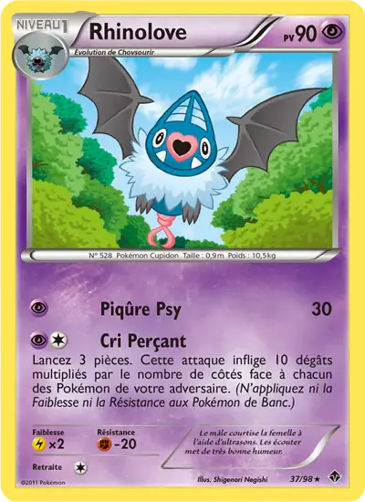 Image de la carte Pokemon Rhinolove 37/98