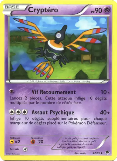 Image de la carte Pokemon Cryptéro 42/98